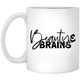 Beauty & Brains  XP8434 11 oz. White Mug Beauty & Brains  XP8434 11 oz. White Mug